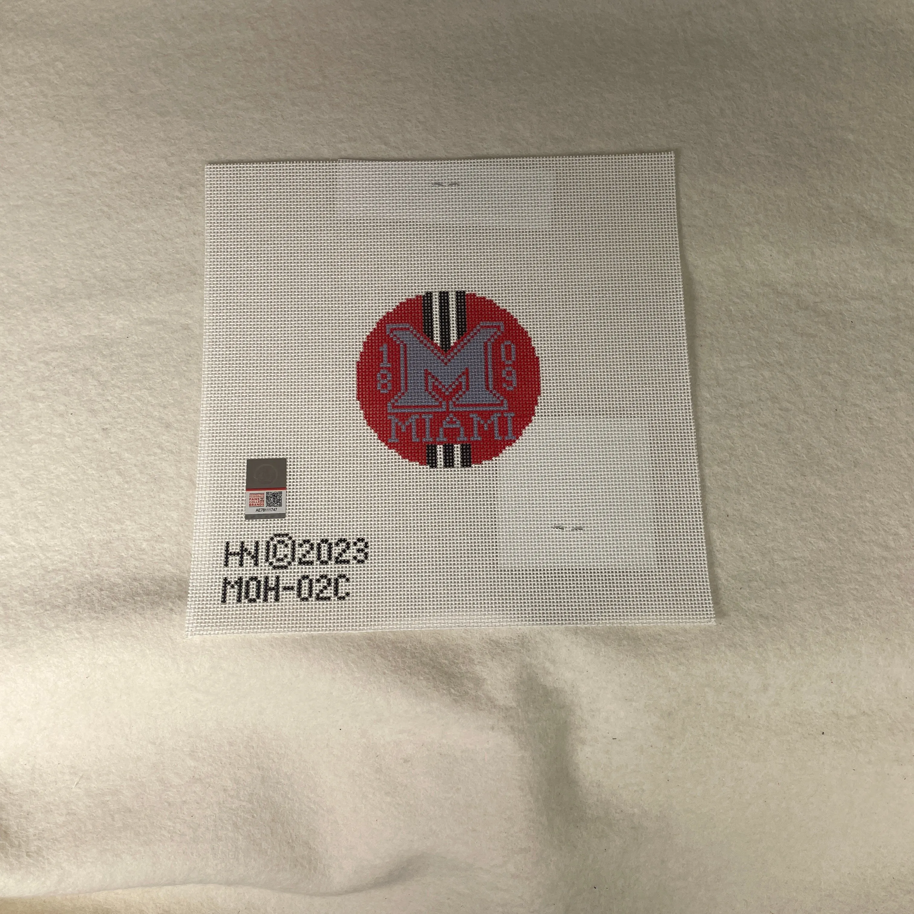 * Hedgehog Needlepoint Miami of Ohio Round