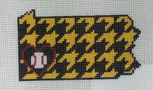 * Kimberly Ann Needlepoint L5-PA Pittsburgh Houndstooth Baseball