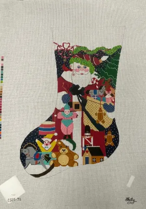 * Shelly Tribbey CS25-TL Santa's Bag of Toys Stocking- 18m