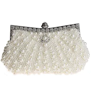 1920's Full Beaded Vintage Pearls Evening Clutch Handbag for Women|JaosWish