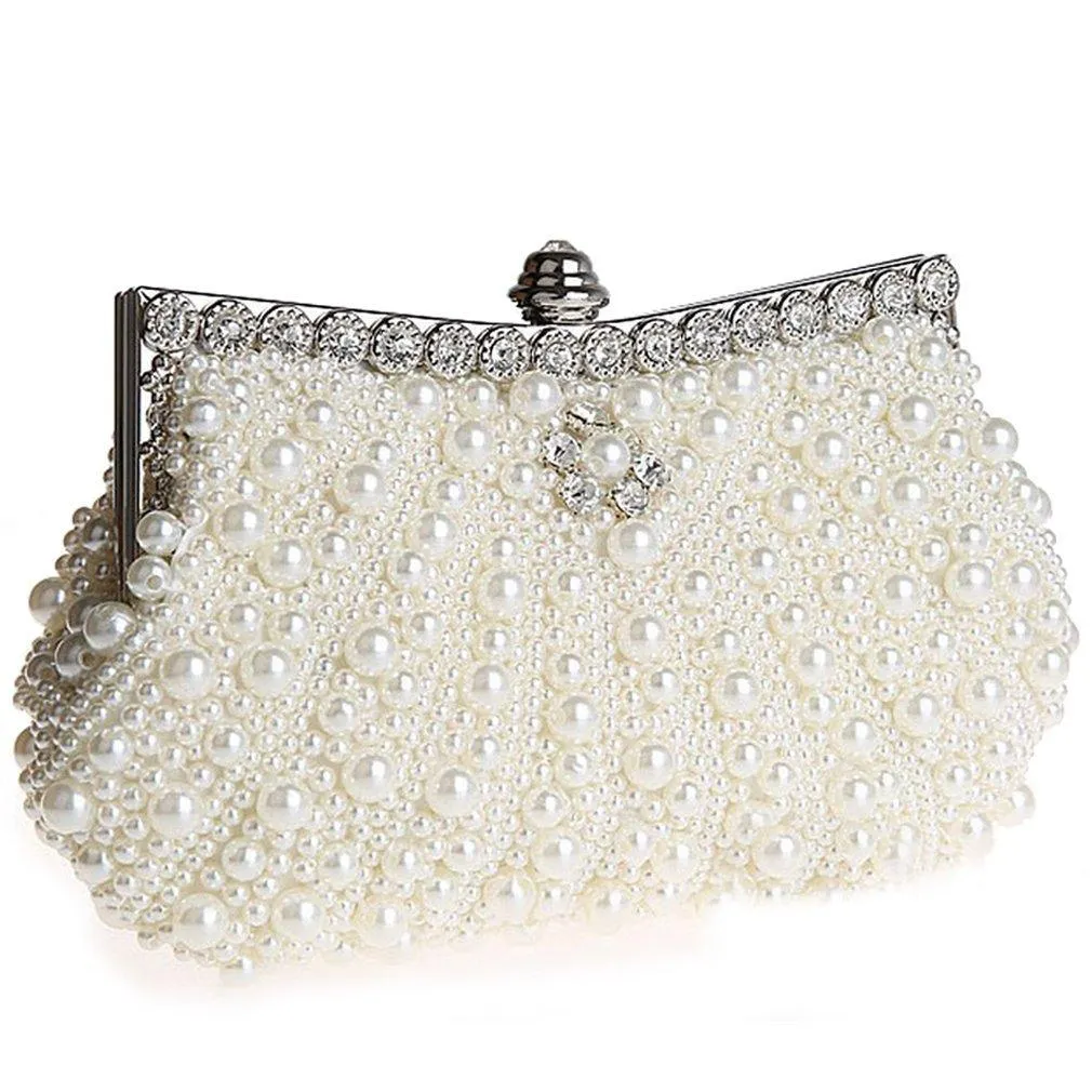 1920's Full Beaded Vintage Pearls Evening Clutch Handbag for Women|JaosWish