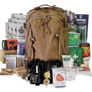 2 Person Emergency Kit / Survival Backpack for 72 Hours for Natural Disasters, Hurricanes, Emergency or Bug Out Situations – Tan