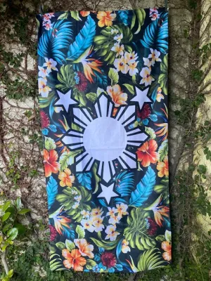 3 Stars and Sun Floral Beach Towel