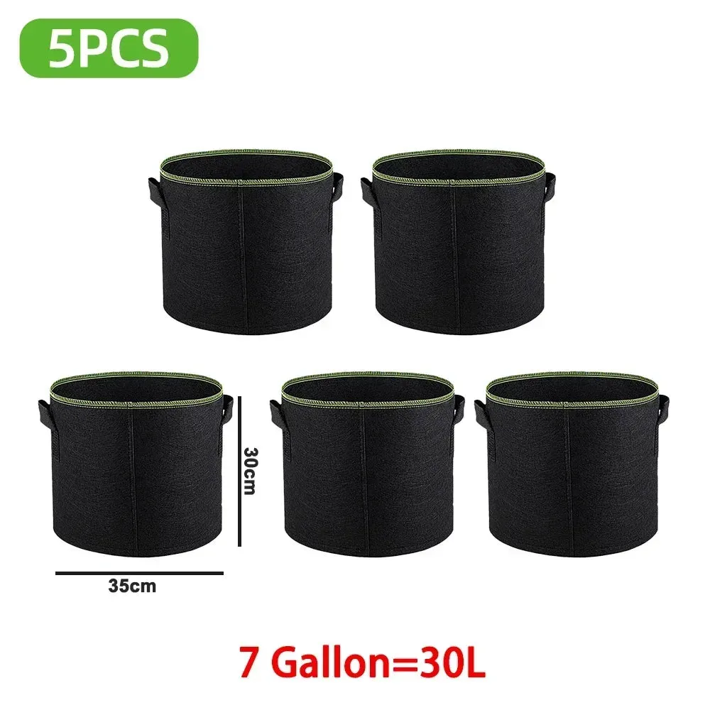 5Pcs  Grow Bags Gardening Fabric
