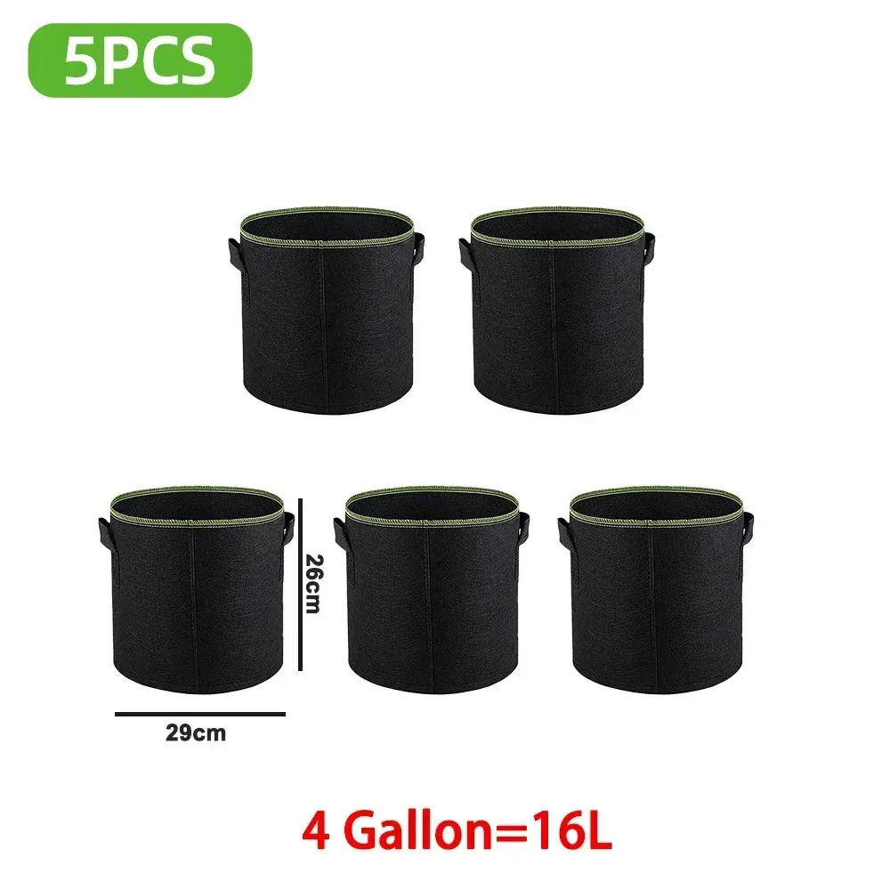 5Pcs  Grow Bags Gardening Fabric