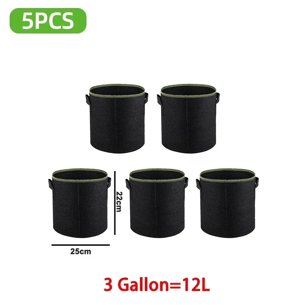5Pcs  Grow Bags Gardening Fabric