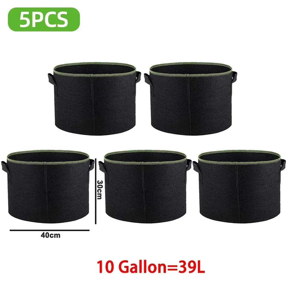 5Pcs  Grow Bags Gardening Fabric