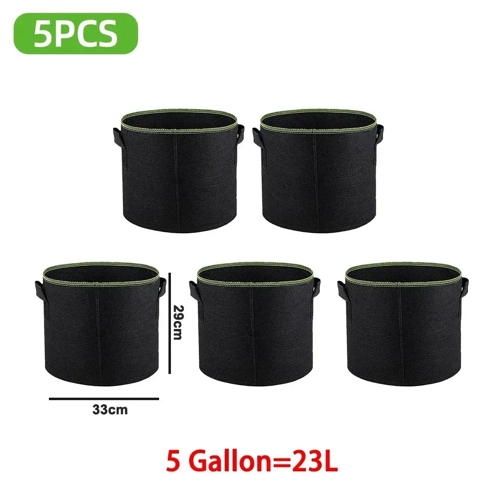 5Pcs  Grow Bags Gardening Fabric