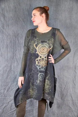 6182 Nouveau Lace Trim Shift Mineral Black-Futurist Relic Charm