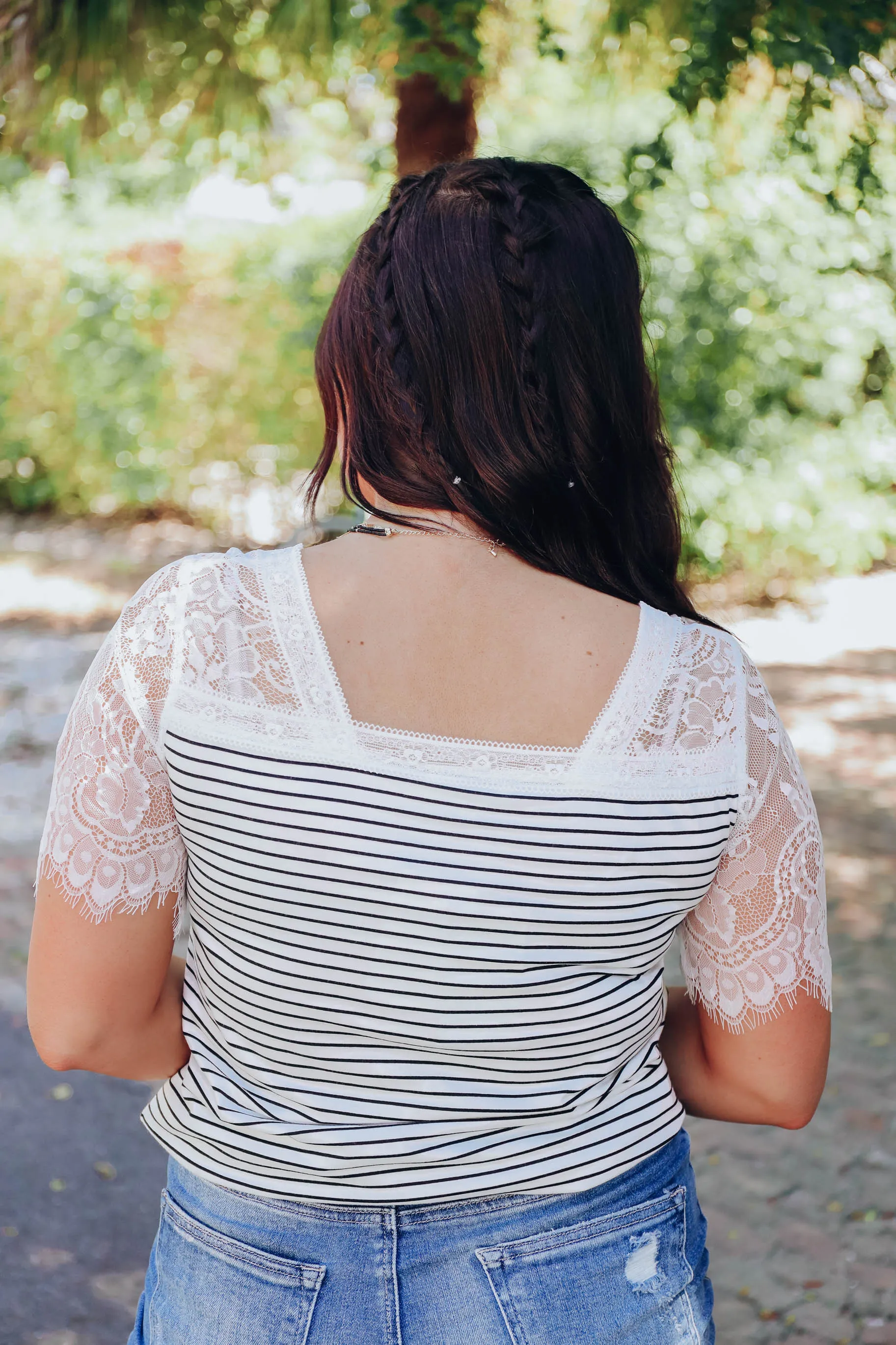 A Bit Of Lace Striped Top