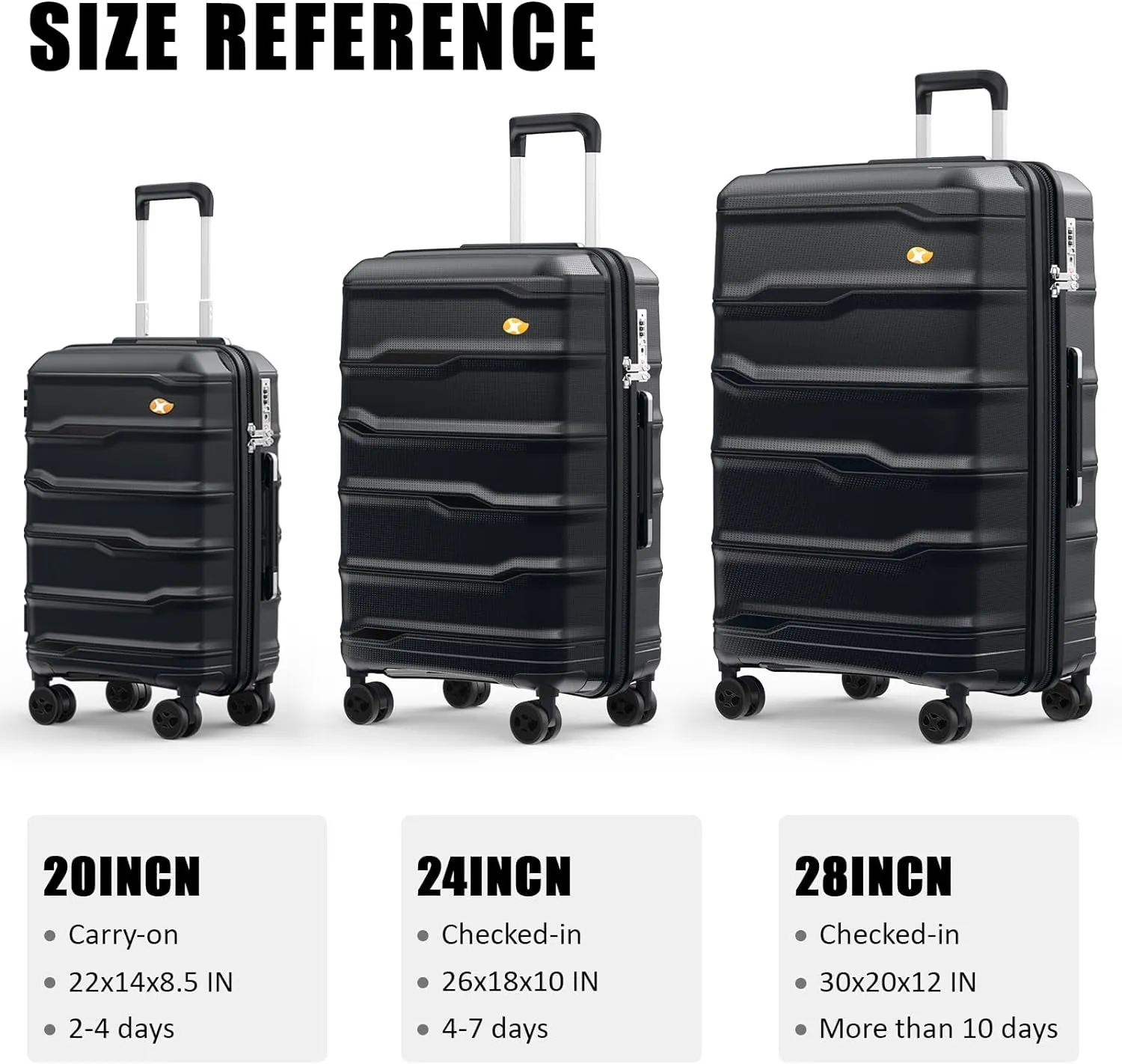 Airline Approved Lightweight Hard Shell Carry On Luggage with TSA Lock, 20 Inch