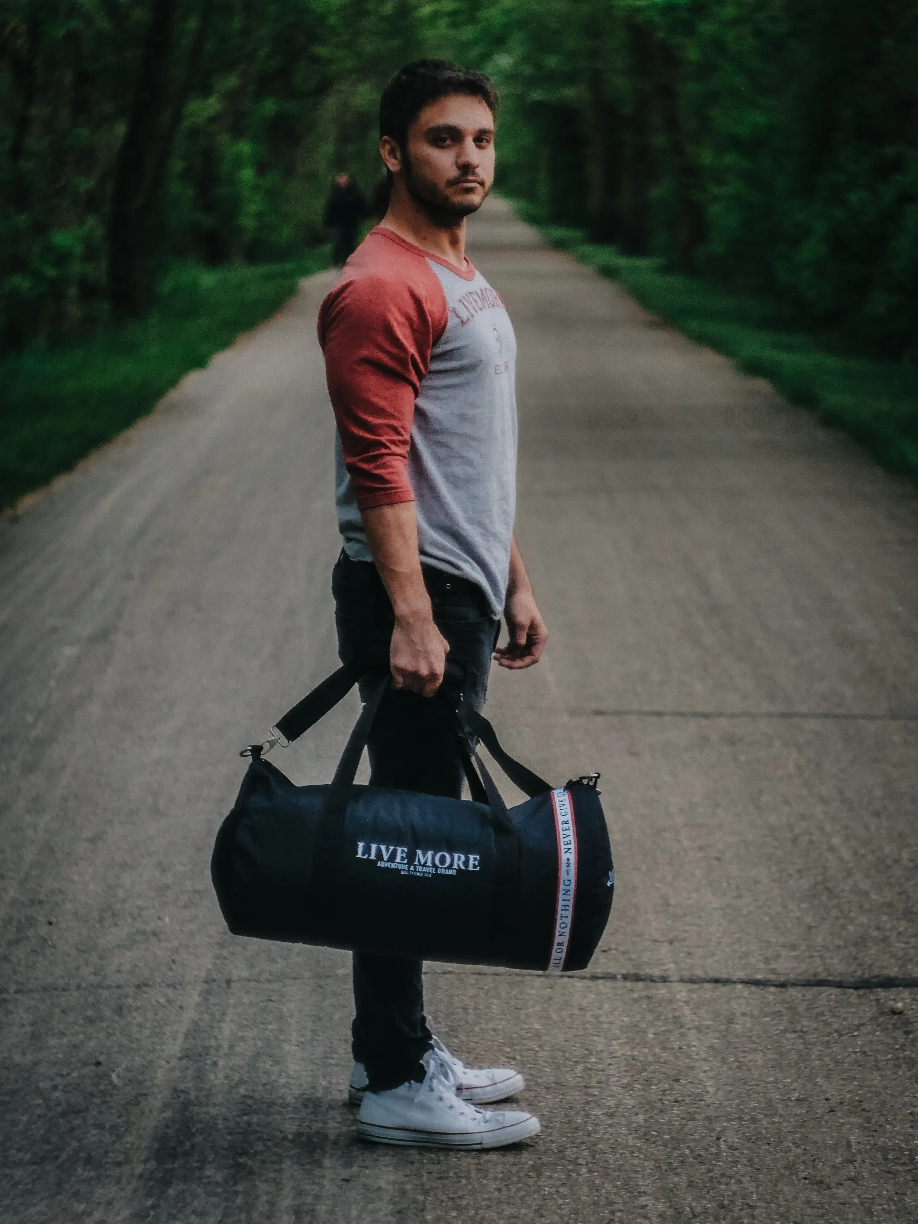 All Or Nothing Never Give Up Live More Duffle Bag