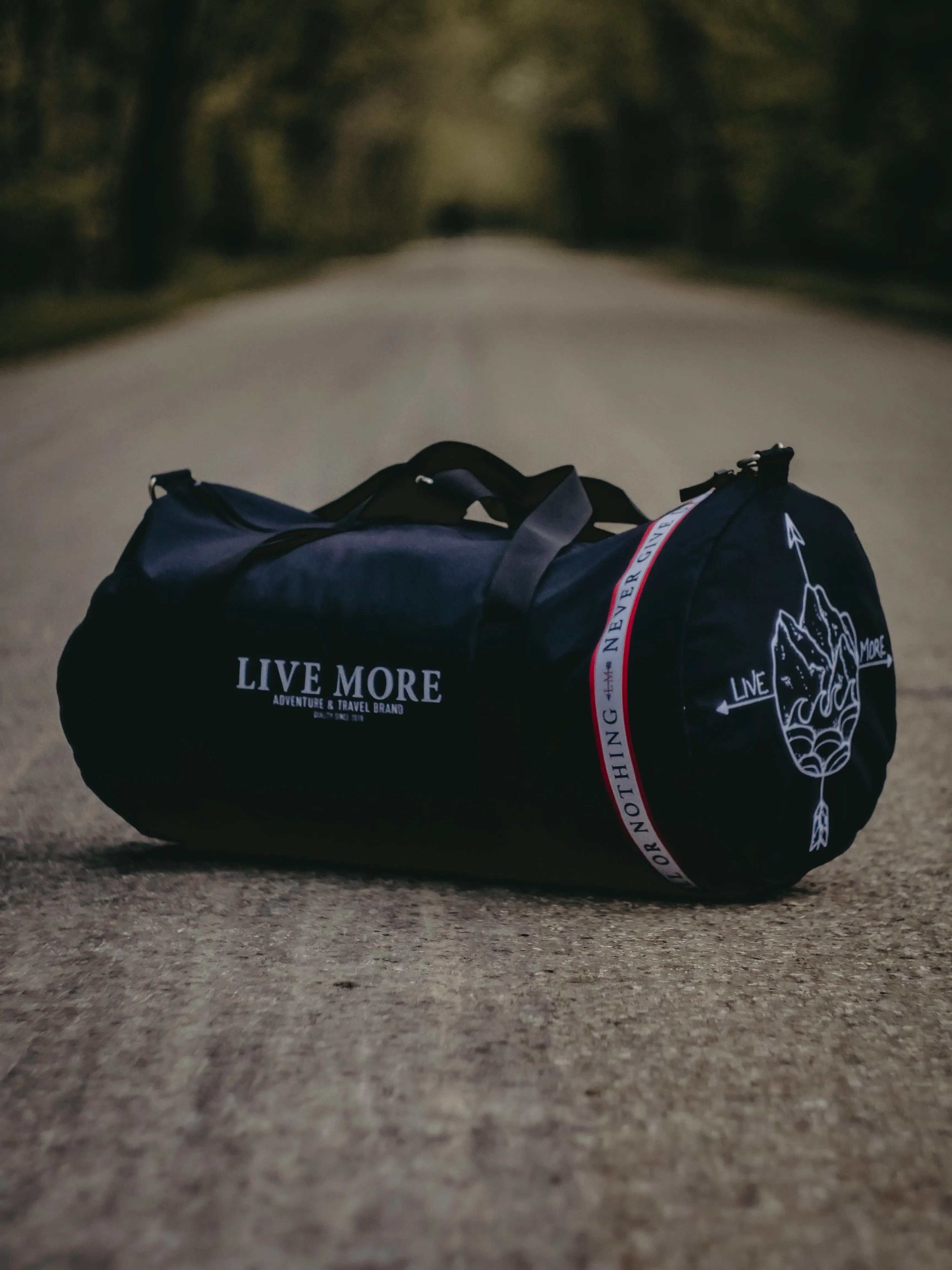 All Or Nothing Never Give Up Live More Duffle Bag