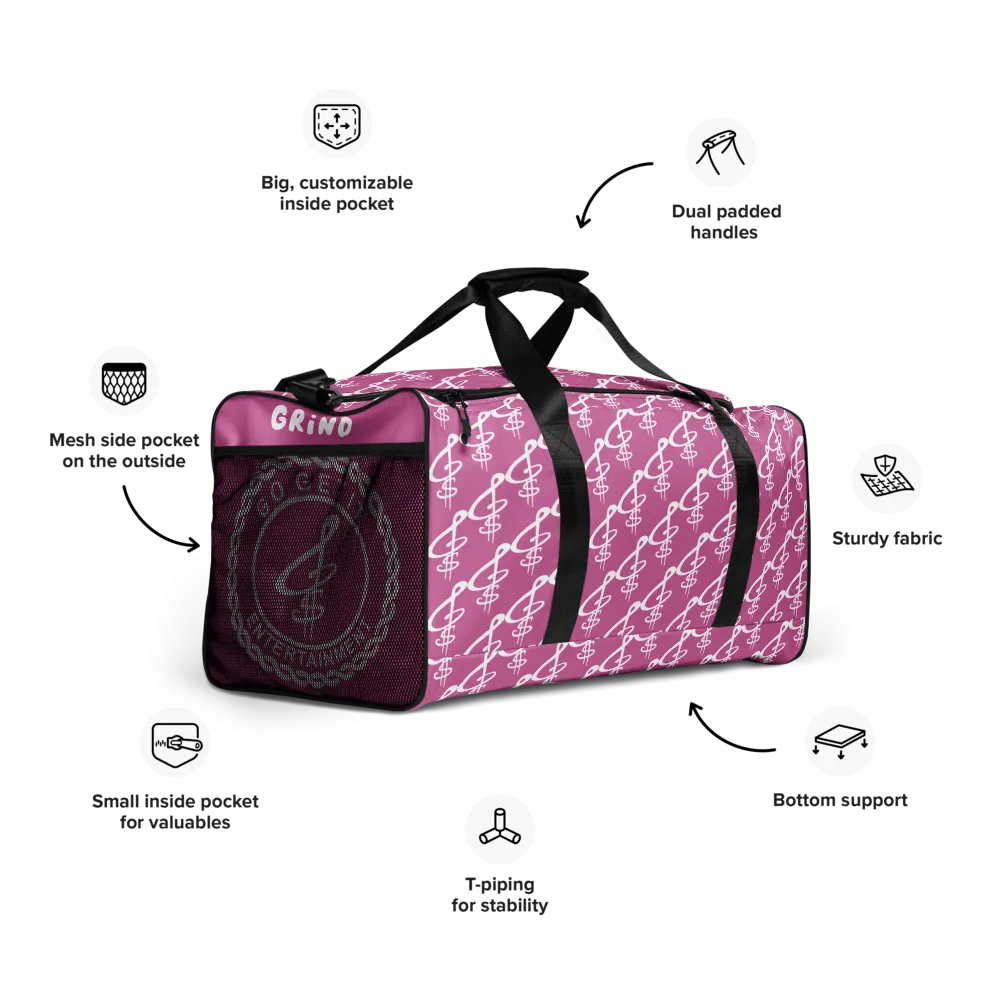 All-Over Print Fuchsia Duffle