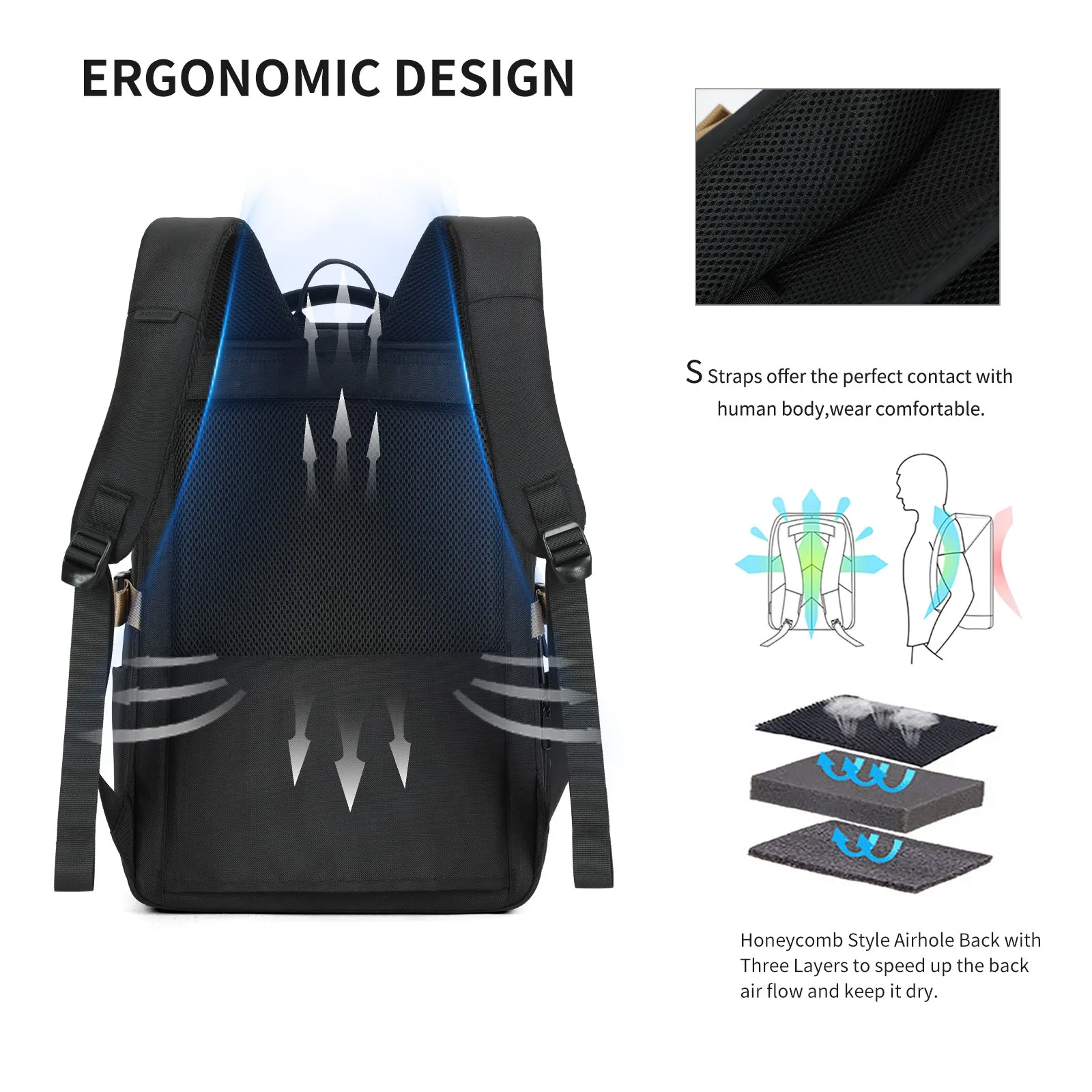 Aoking 15.6''Backpack Fashion Business Laptop Backpack SN4045