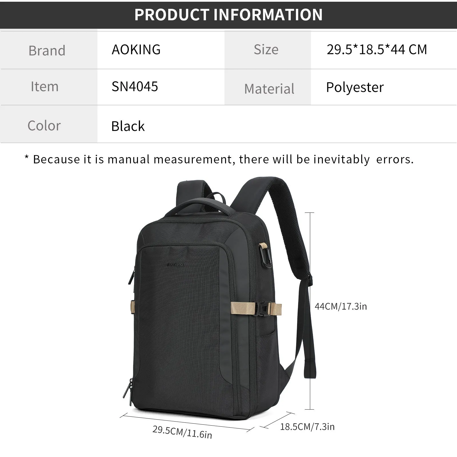 Aoking 15.6''Backpack Fashion Business Laptop Backpack SN4045