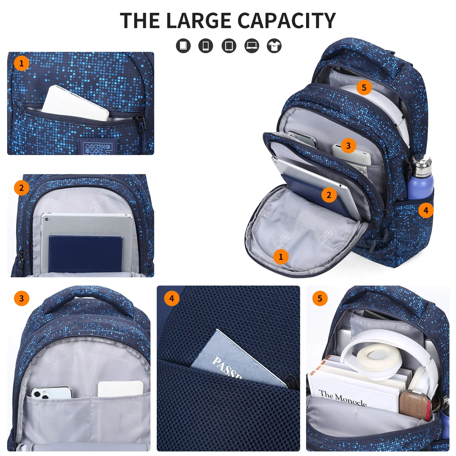 Aoking Fashion Lightweight School Backpack BN3023