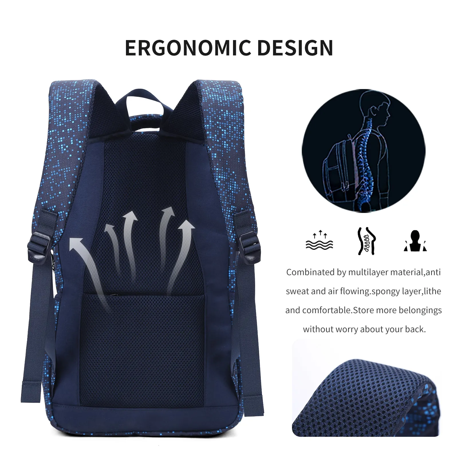 Aoking Fashion Lightweight School Backpack BN3023