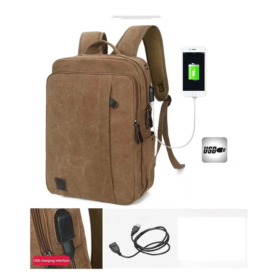 Backpack USB Charging & Anti-Theft <br> Canvas