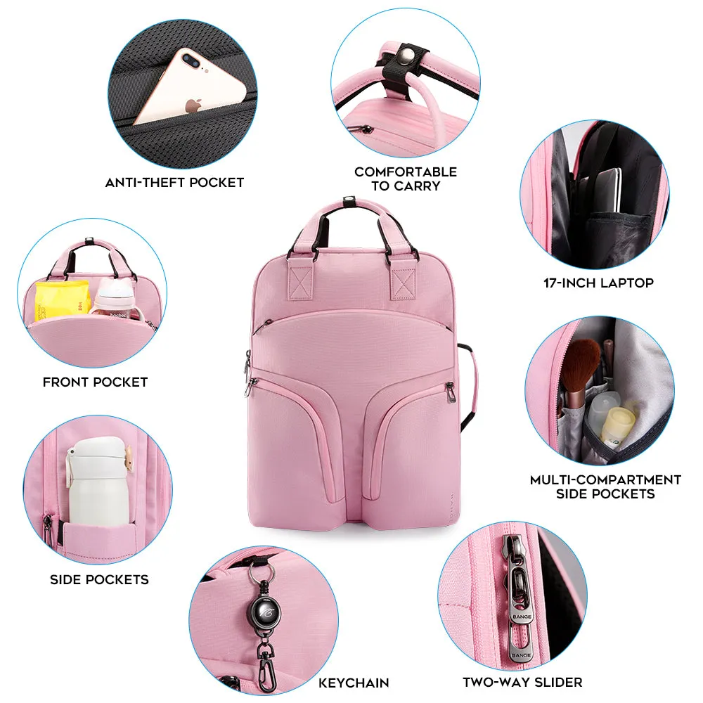 BANGE 35L Large Travel Backpack for Women,TSA Anti Theft 17.3" Laptop Backpack for Nurses Teacher School Bookbag