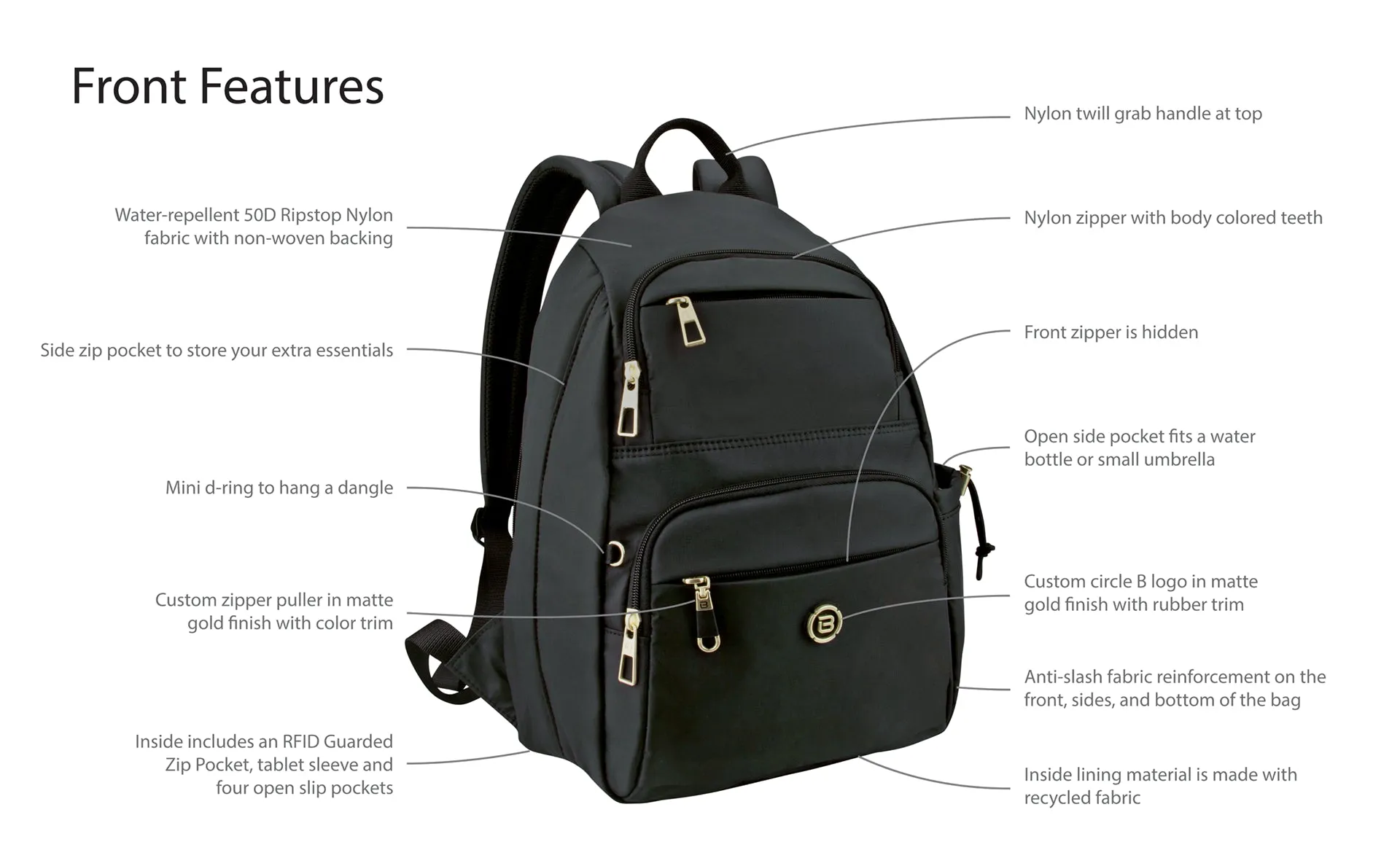 Beside·U® Aileen Backpack, Style #BNU170WT