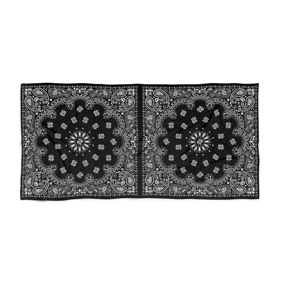 Black Bandana Beach Towel