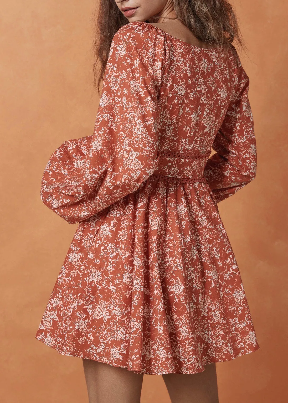 Blakely Dress (Rust Toile)