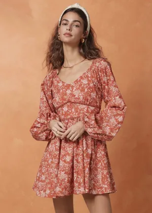 Blakely Dress (Rust Toile)