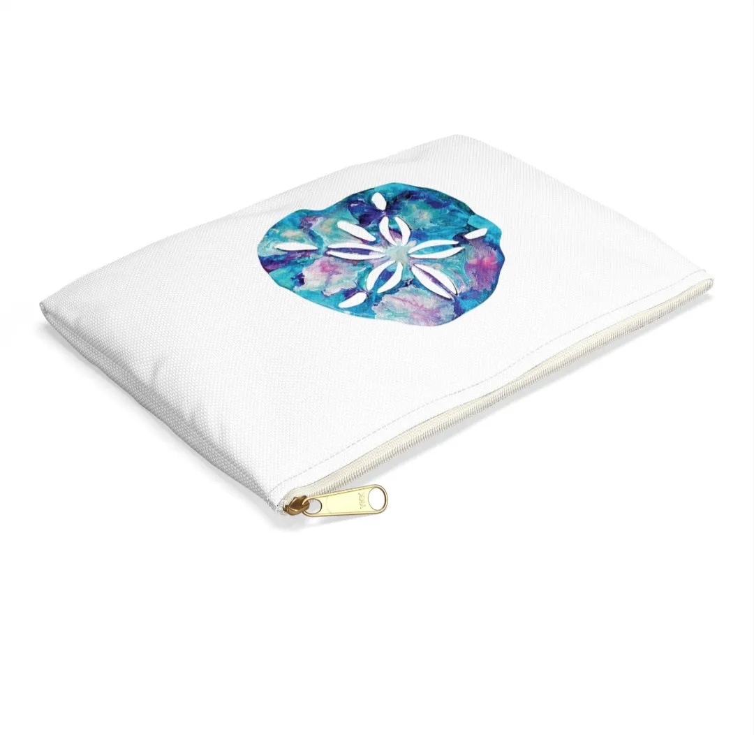 Blue Sand Dollar Original Art Accessory Pouch