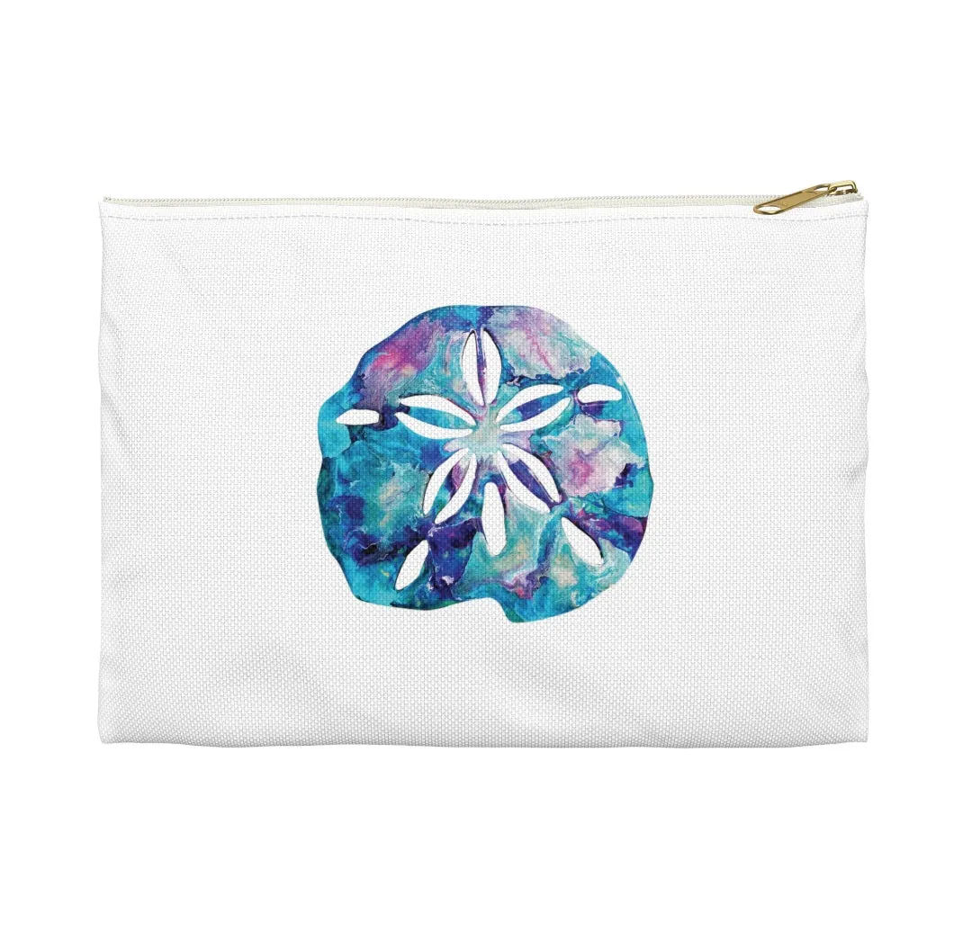 Blue Sand Dollar Original Art Accessory Pouch