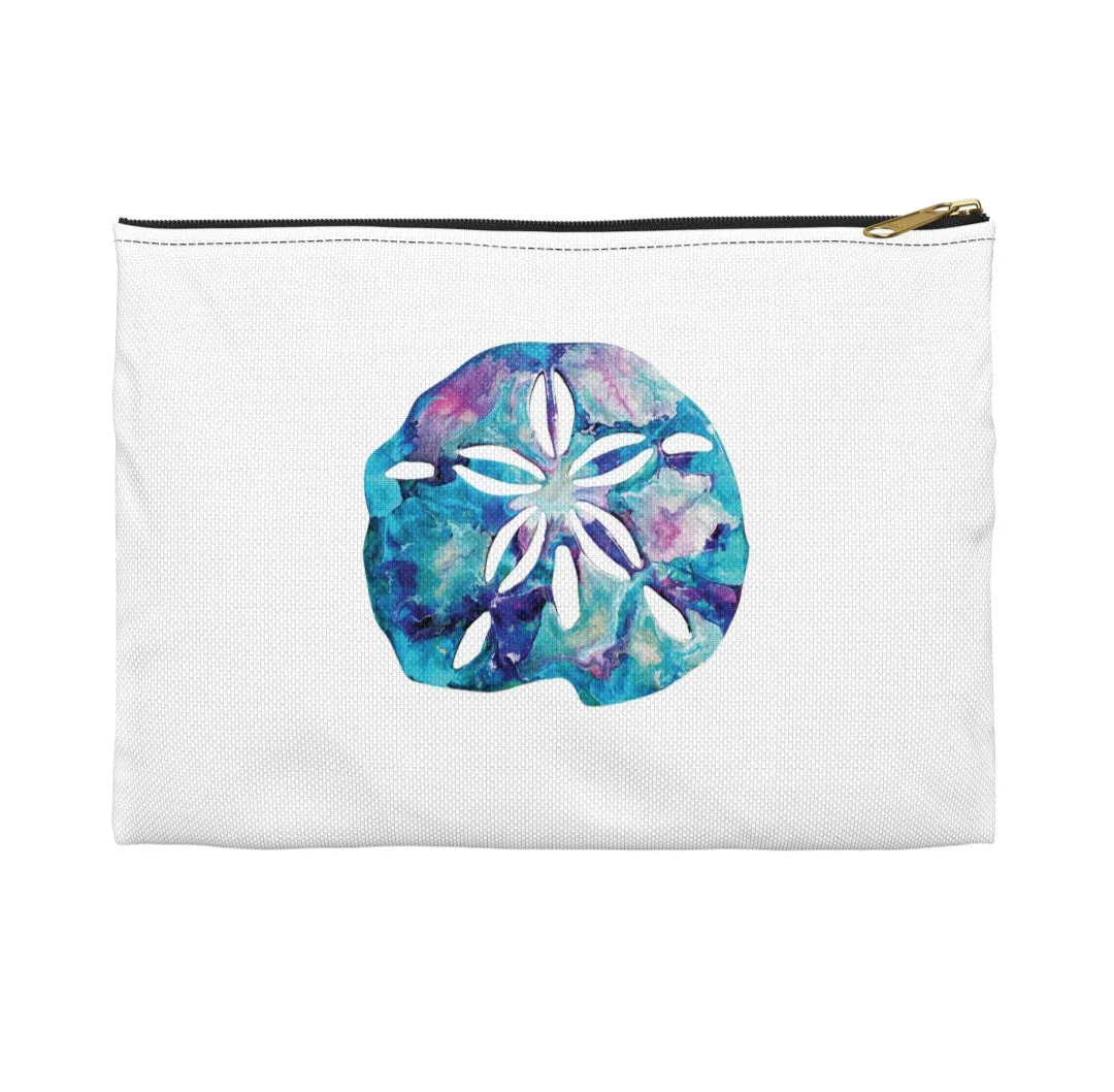 Blue Sand Dollar Original Art Accessory Pouch
