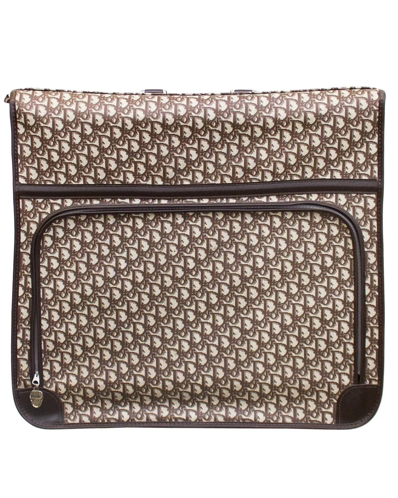 Brown Logo Hanging Garment Suitcase