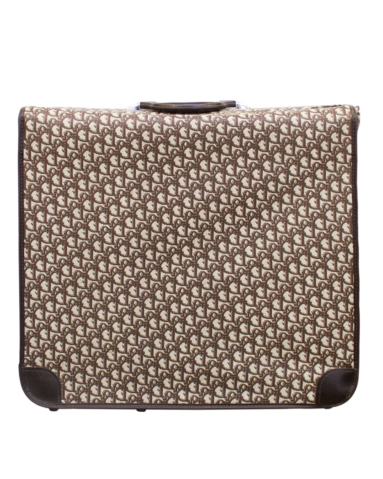 Brown Logo Hanging Garment Suitcase