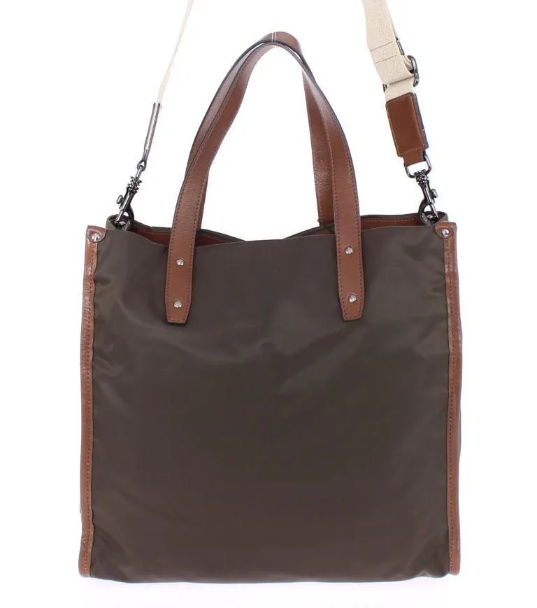 Brown nylon tote bag