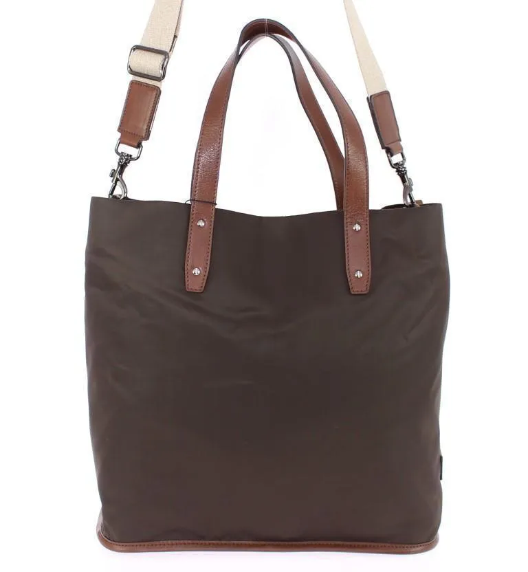 Brown nylon tote bag