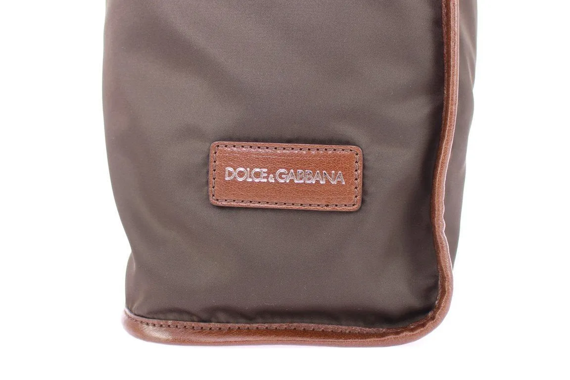 Brown nylon tote bag