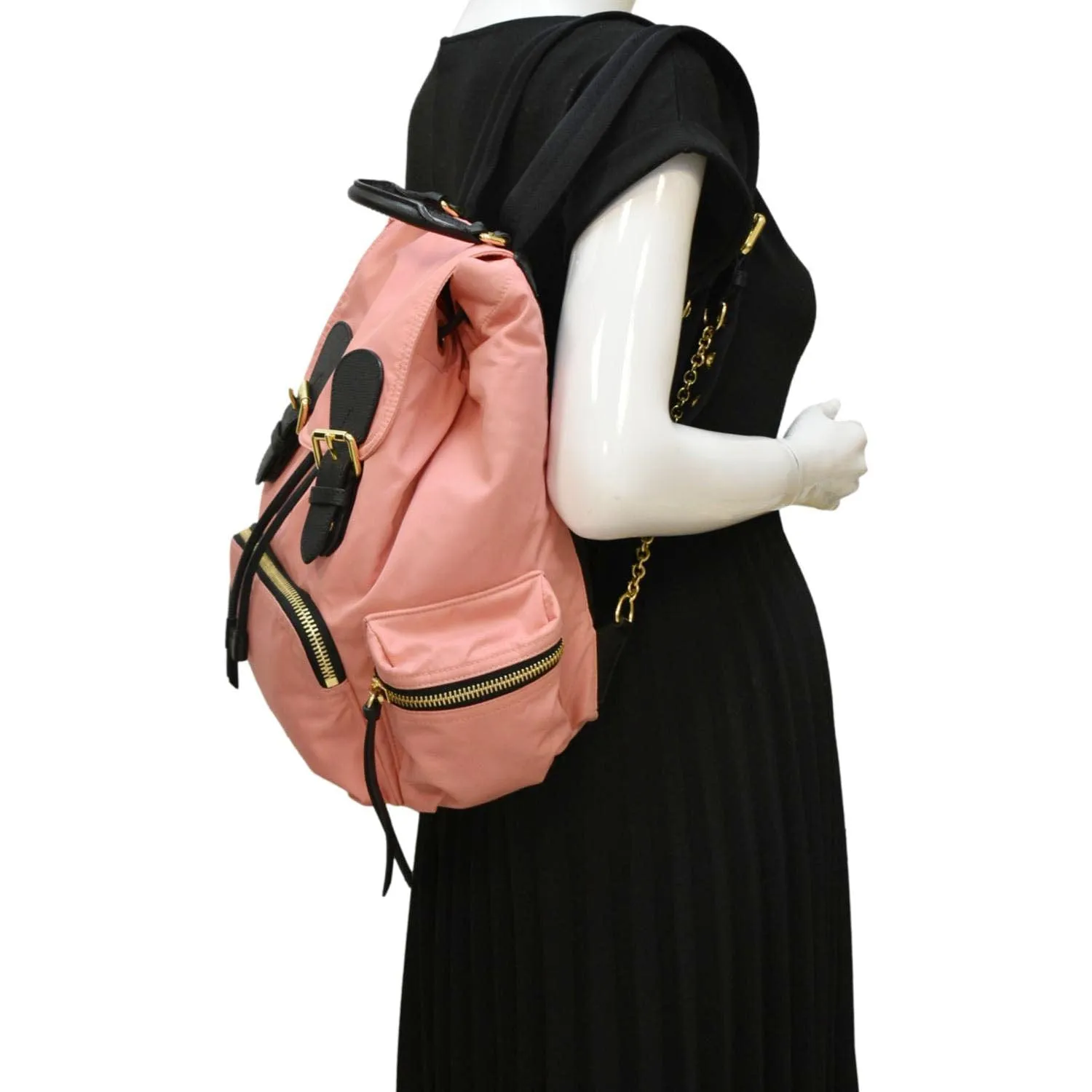 BURBERRY Technical Rucksack Nylon Backpack Bag Pink