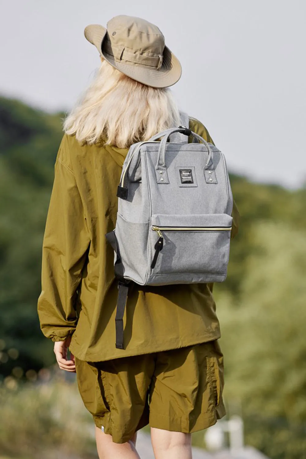 Canvas Backpack with Side Pockets