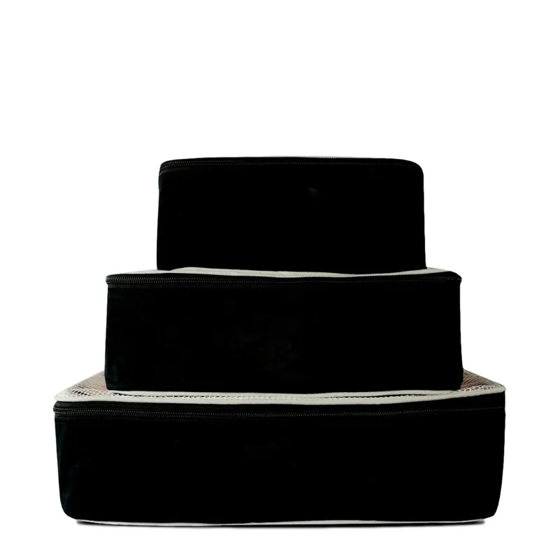 Canvas Packing Cubes - Black/White