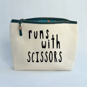 Canvas Zip Bag Lined - Runs with Scissors