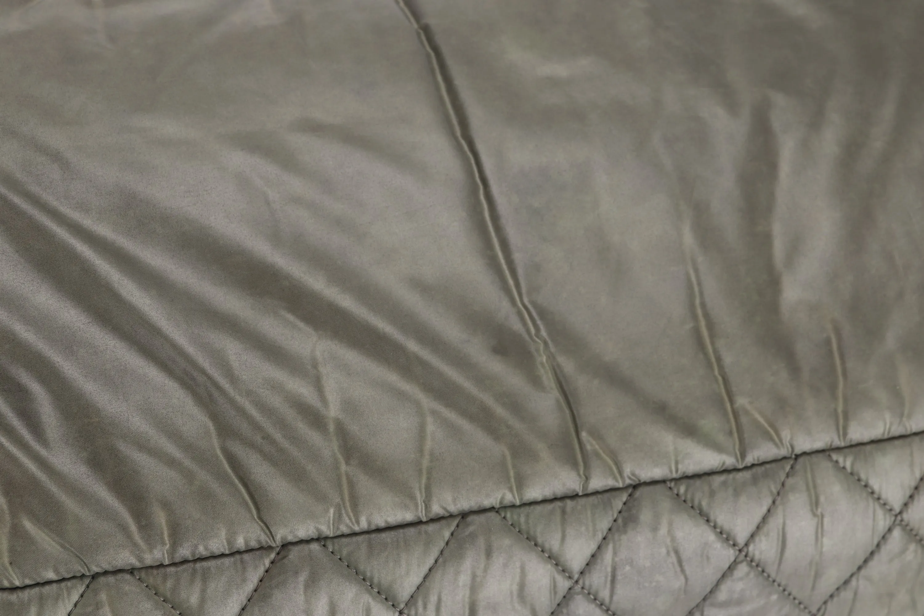 CHANEL COCO COCOON REVERSIBLE TOTE BAG (1358xxxx) ARMY GREEN & GREY NYLON SILVER HARDWARE, NO CARD & DUST COVER