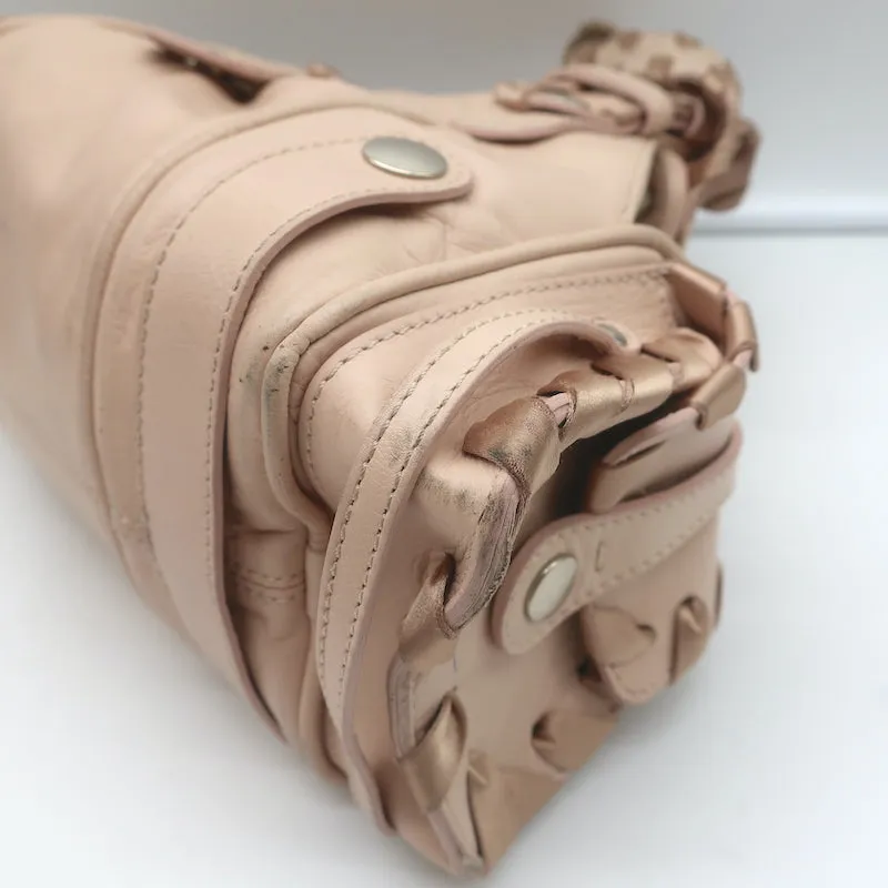 Chloe Silverado Small Shoulder Bag Light Pink Ribbon-Trimmed Leather