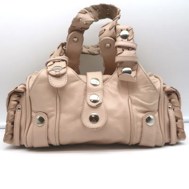 Chloe Silverado Small Shoulder Bag Light Pink Ribbon-Trimmed Leather