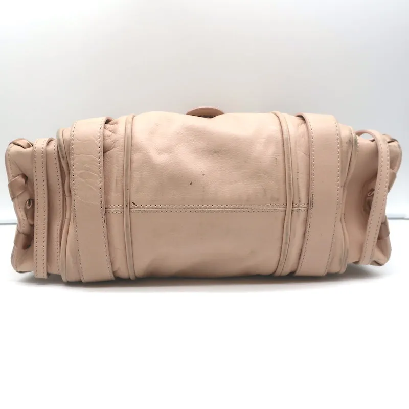 Chloe Silverado Small Shoulder Bag Light Pink Ribbon-Trimmed Leather