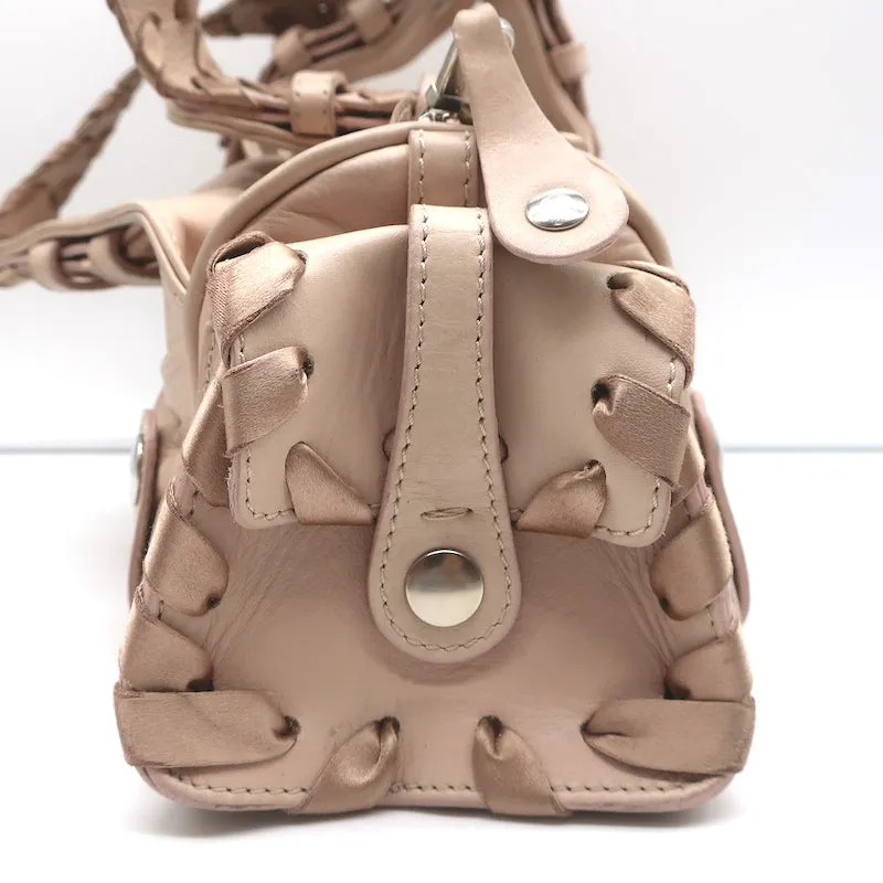 Chloe Silverado Small Shoulder Bag Light Pink Ribbon-Trimmed Leather
