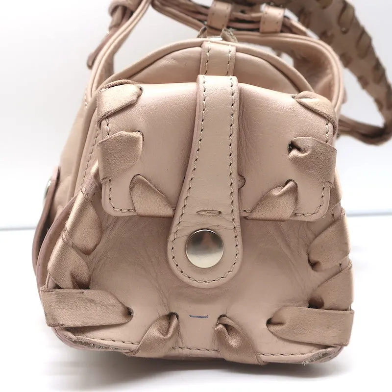 Chloe Silverado Small Shoulder Bag Light Pink Ribbon-Trimmed Leather