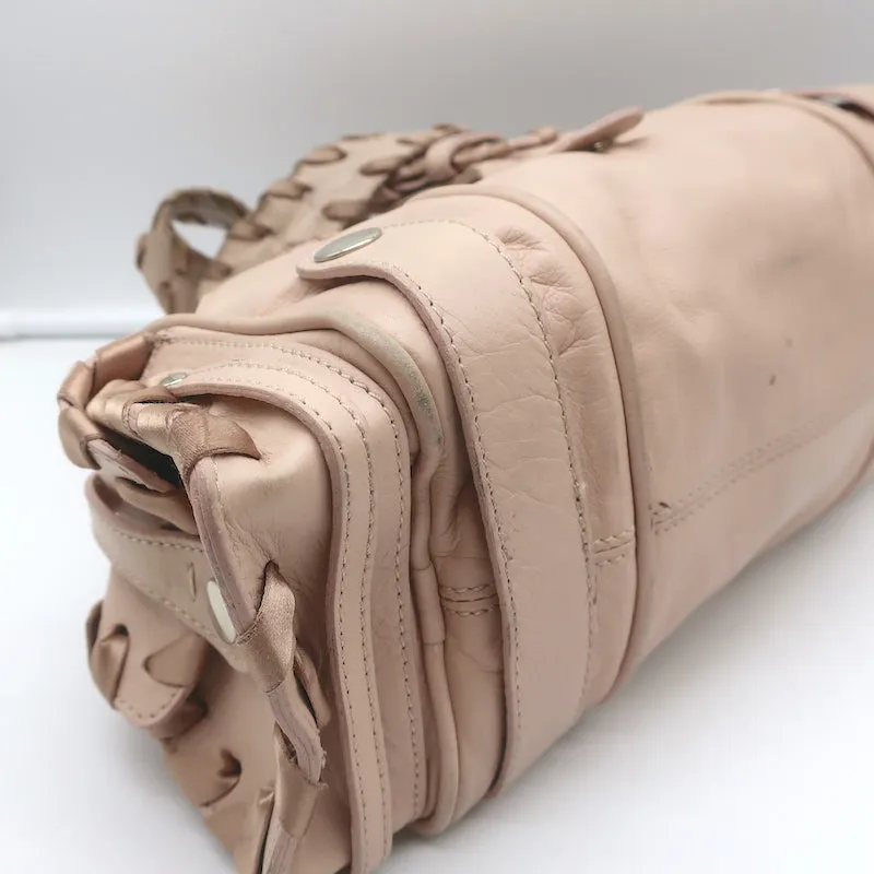 Chloe Silverado Small Shoulder Bag Light Pink Ribbon-Trimmed Leather