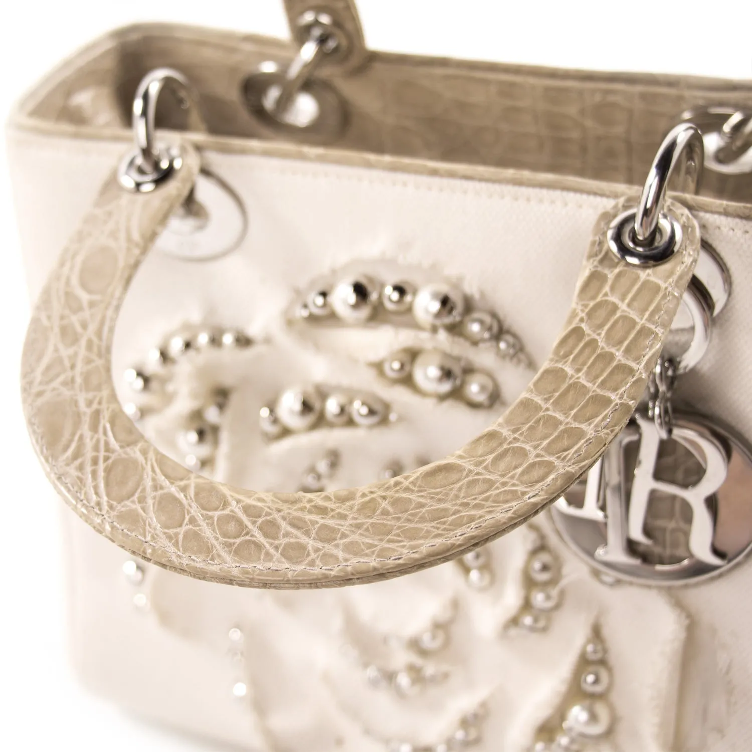 Christian Dior Crocodile-Trimmed Lady Dior Bag