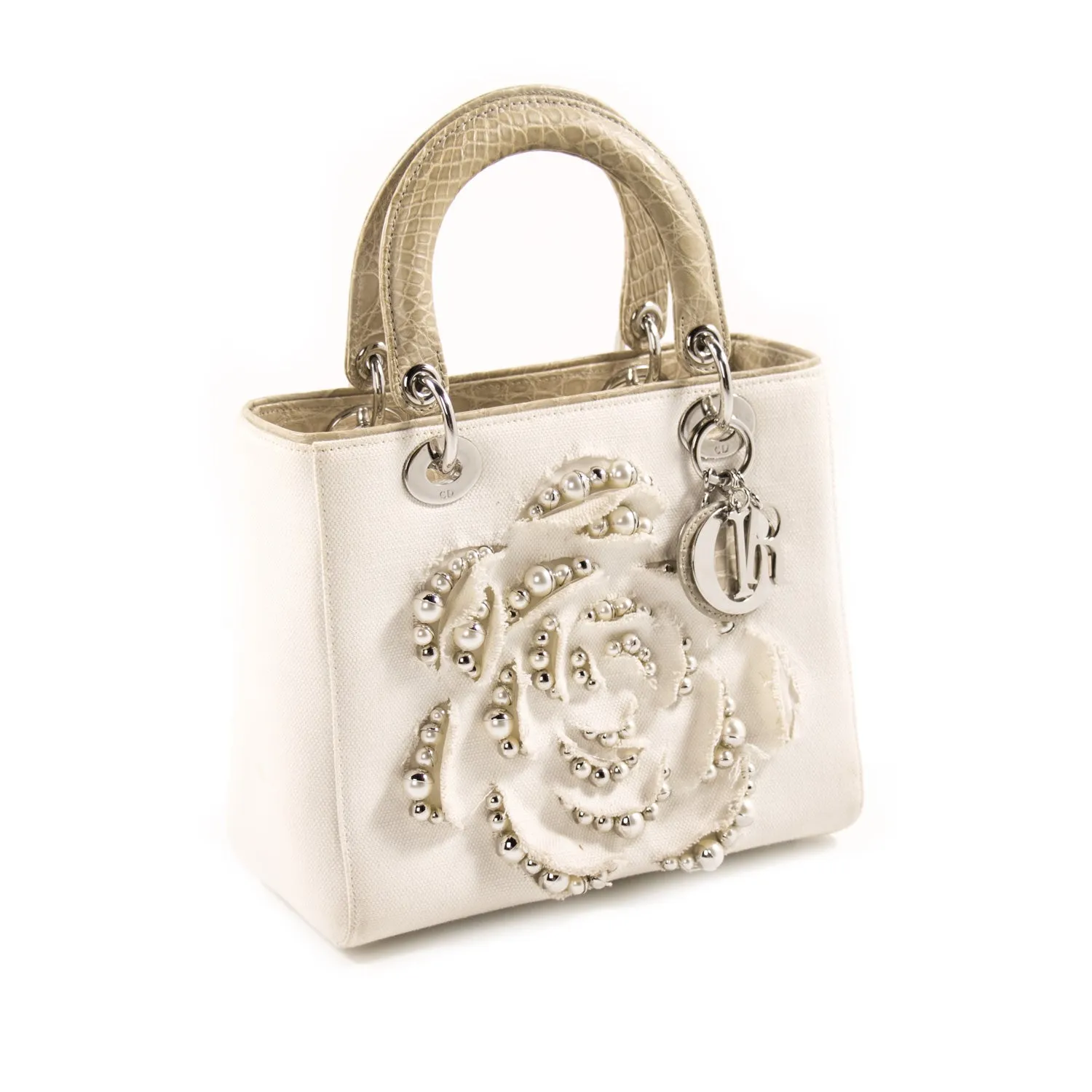 Christian Dior Crocodile-Trimmed Lady Dior Bag
