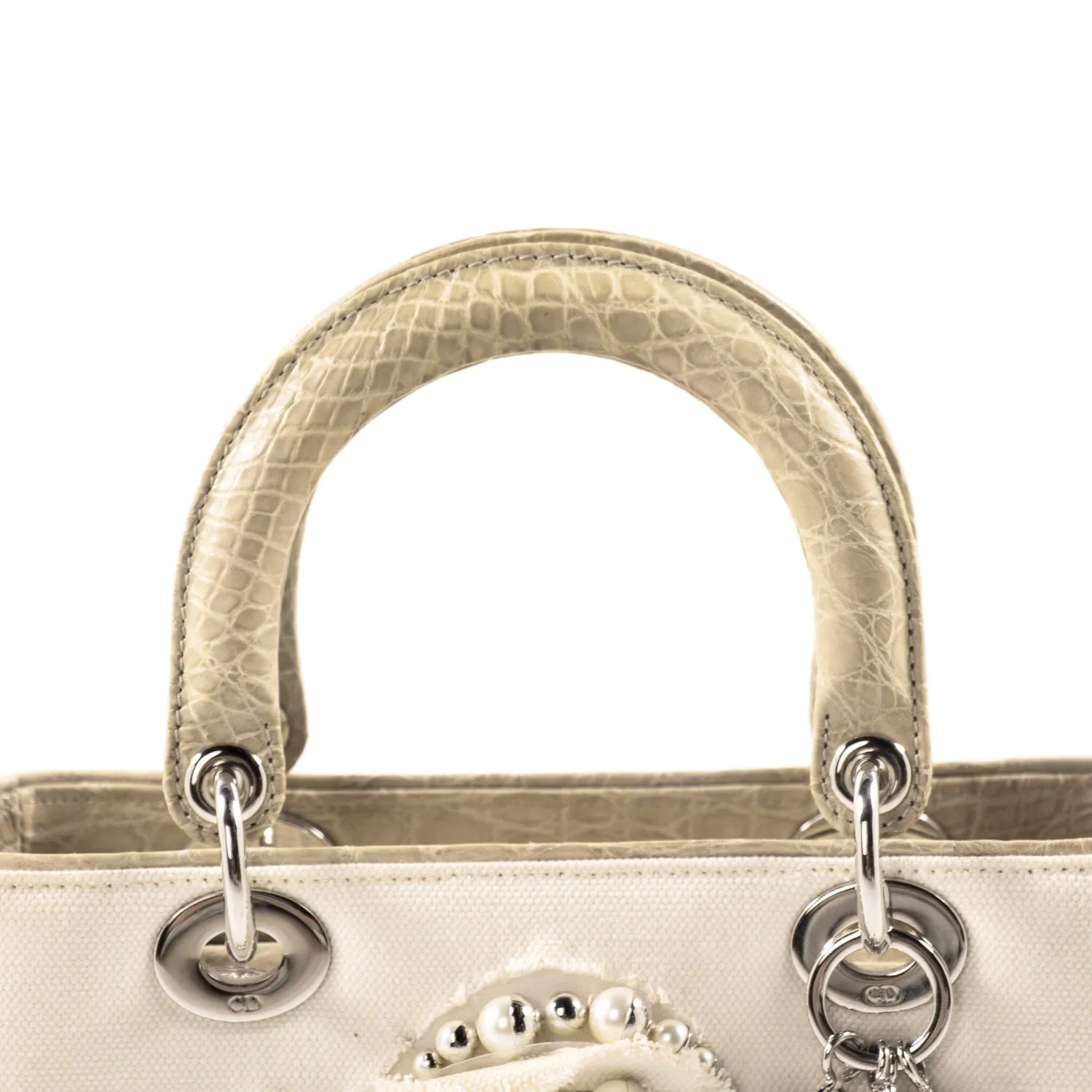 Christian Dior Crocodile-Trimmed Lady Dior Bag